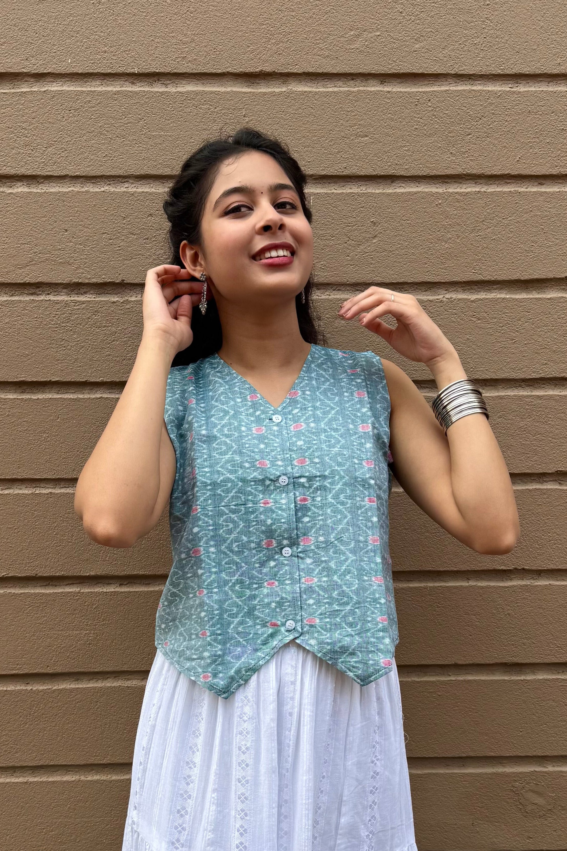 Ziya Sambalpuri Ikkat Handloom Vest