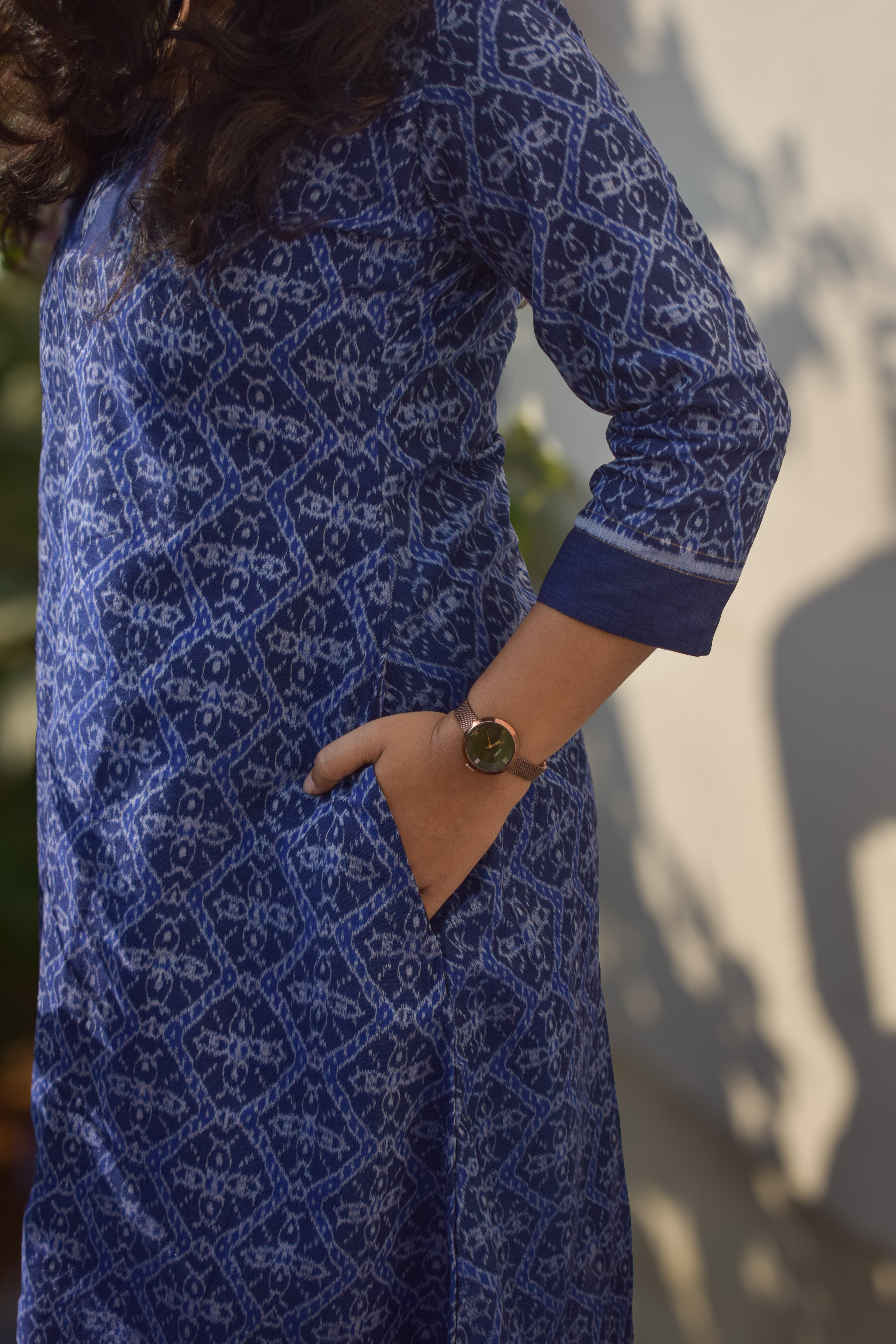 Leher Sambalpuri Ikkat Handloom A-Line kurti