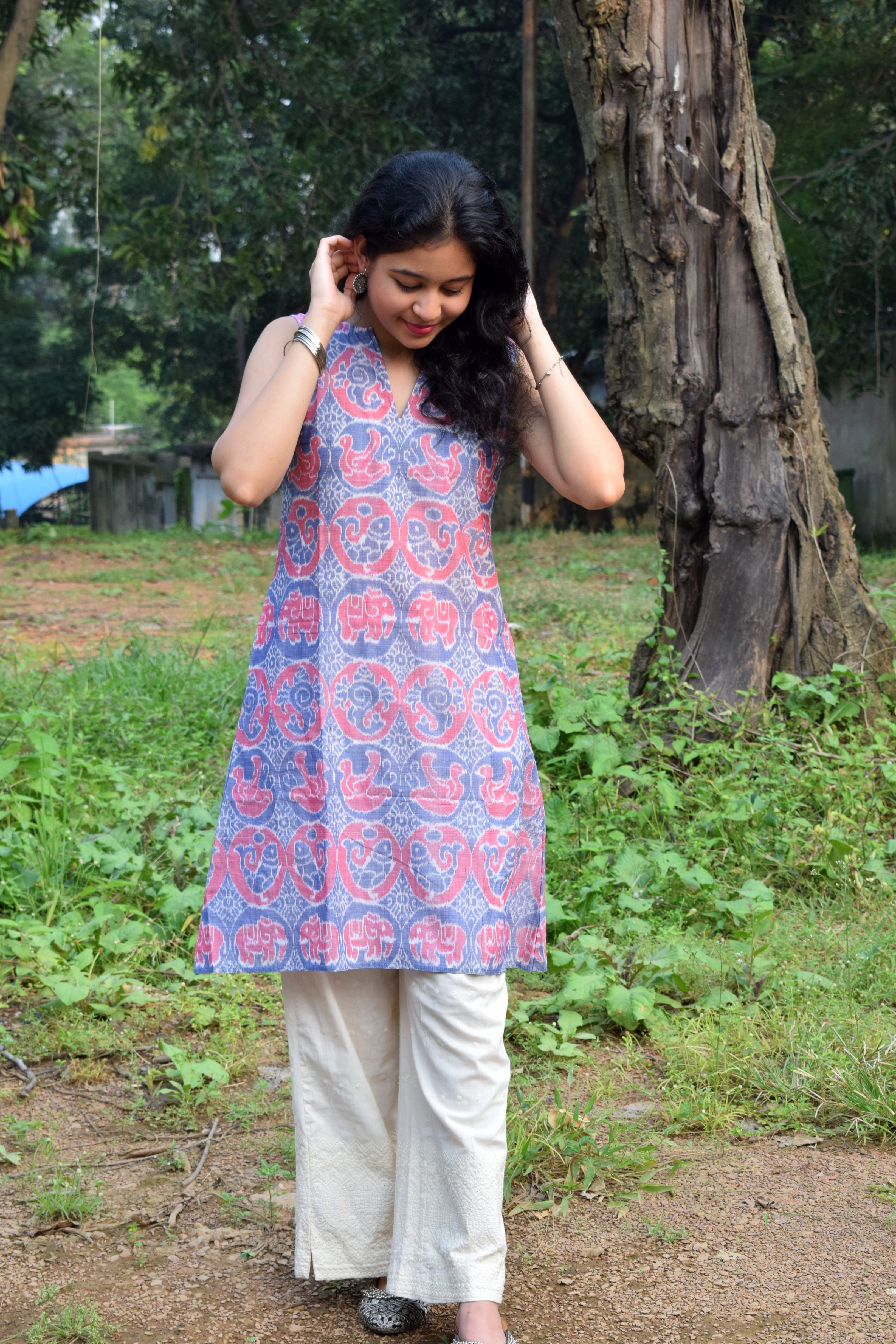 Prakriti Double Ikkat Handloom kurta