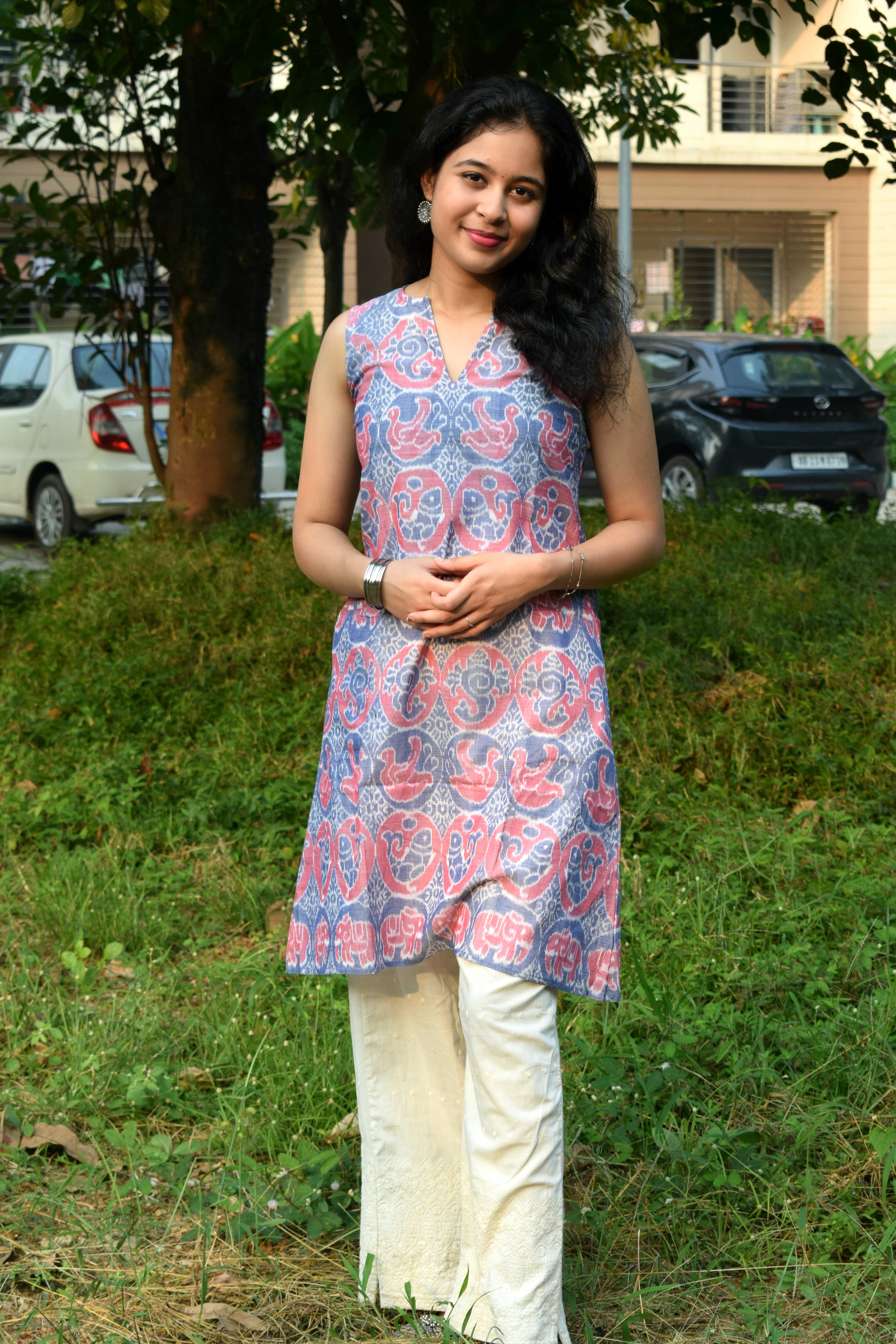 Prakriti Double Ikkat Handloom kurta
