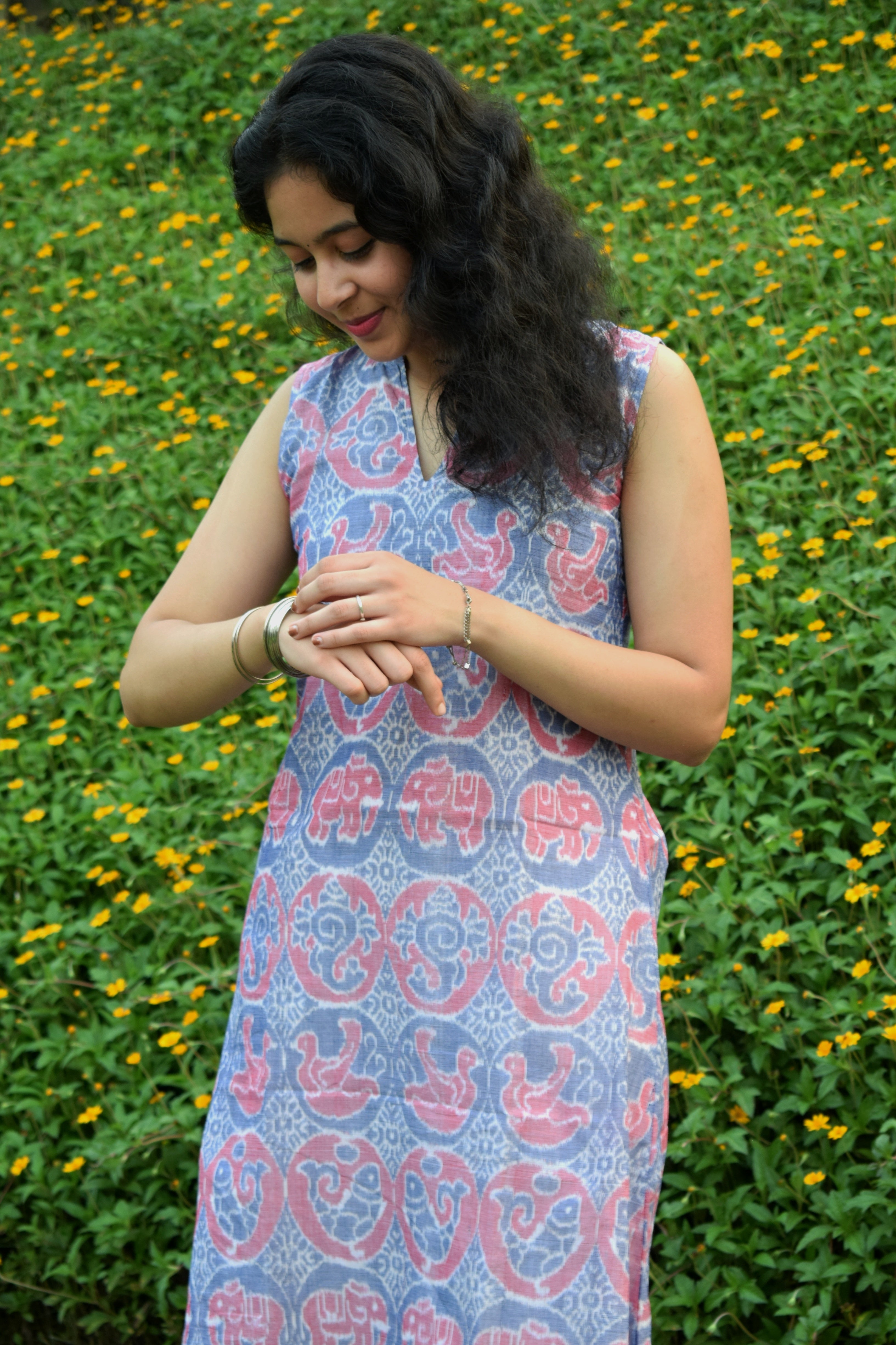 Prakriti Double Ikkat Handloom kurta