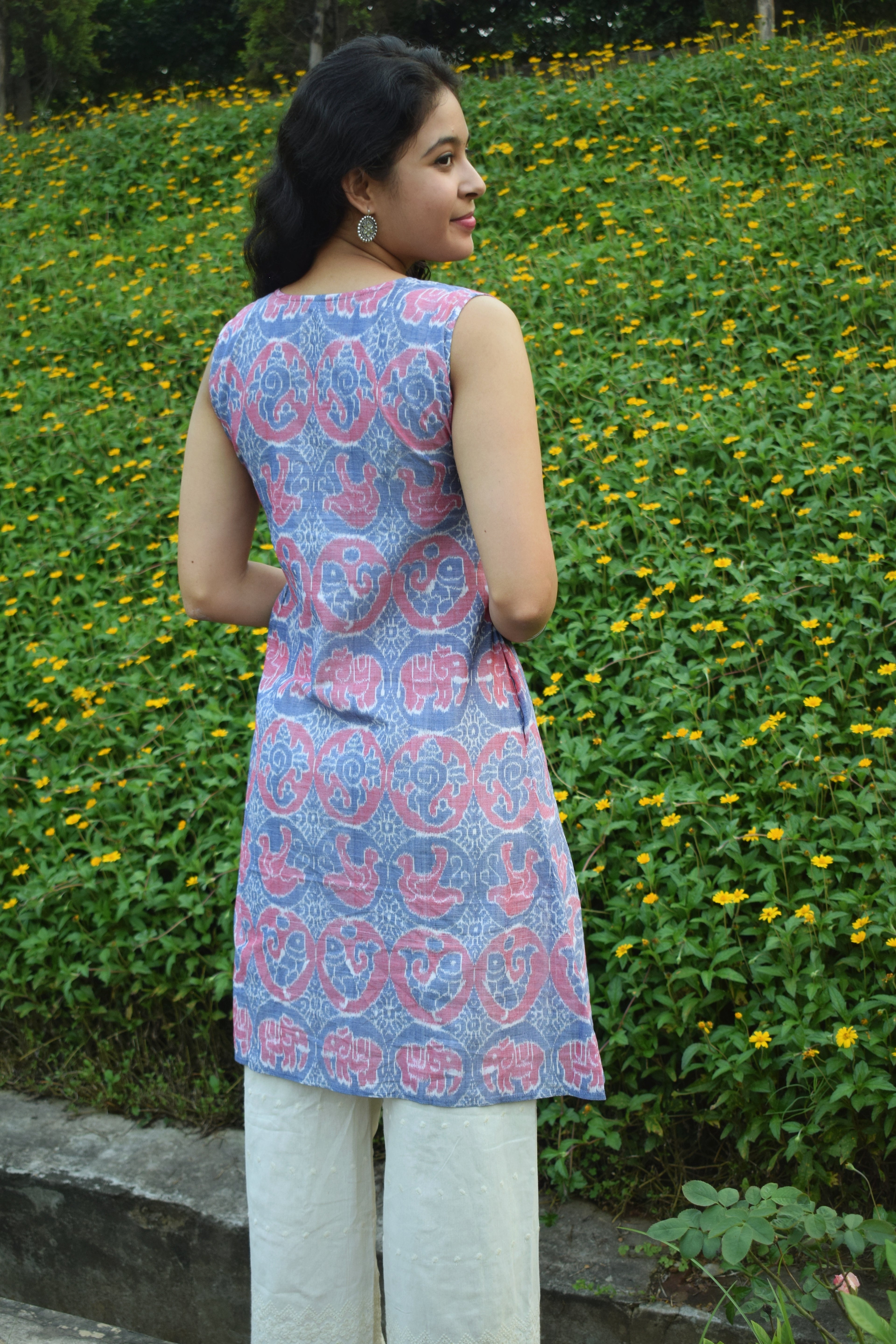 Prakriti Double Ikkat Handloom kurta