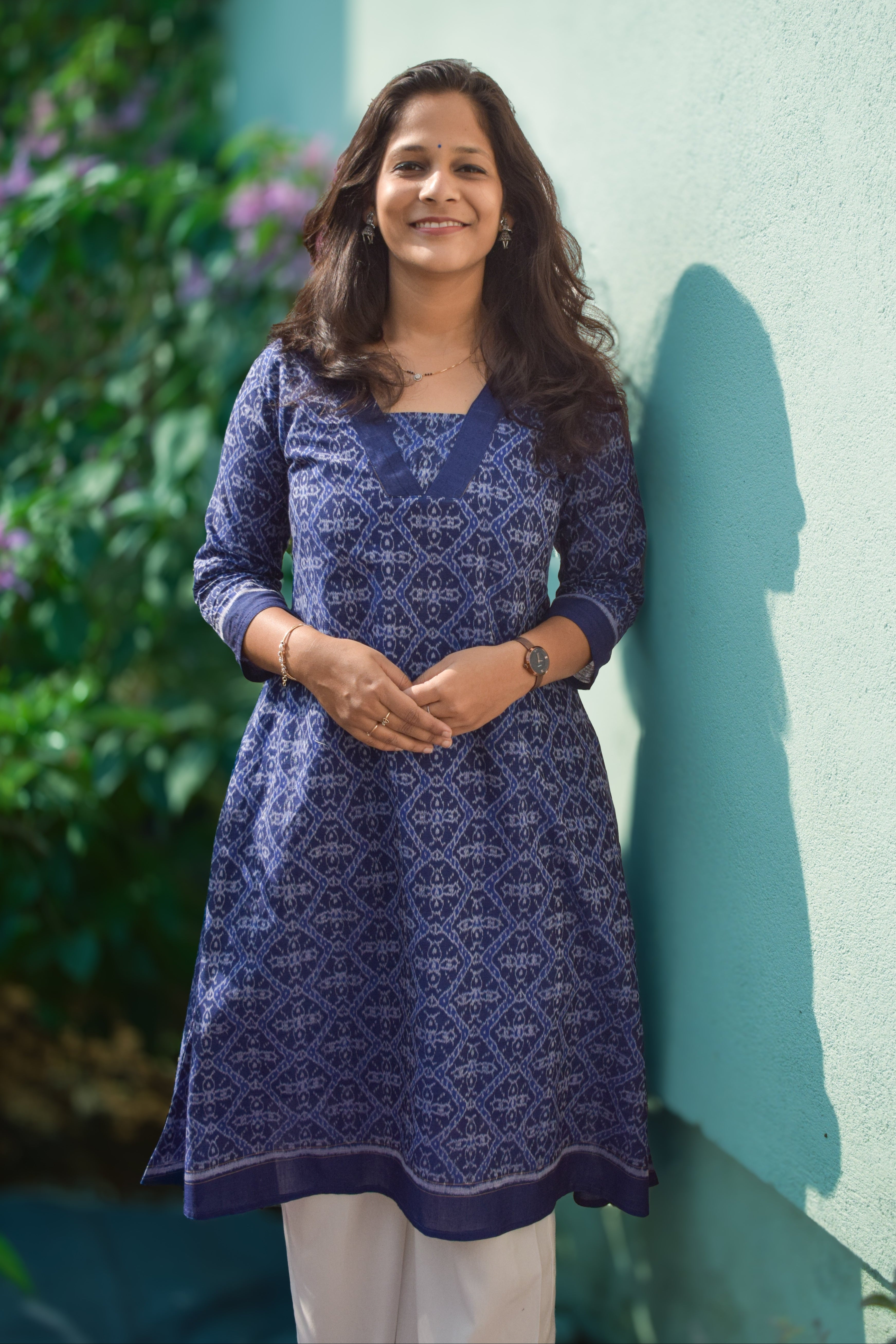 Leher Sambalpuri Ikkat Handloom A-Line kurti