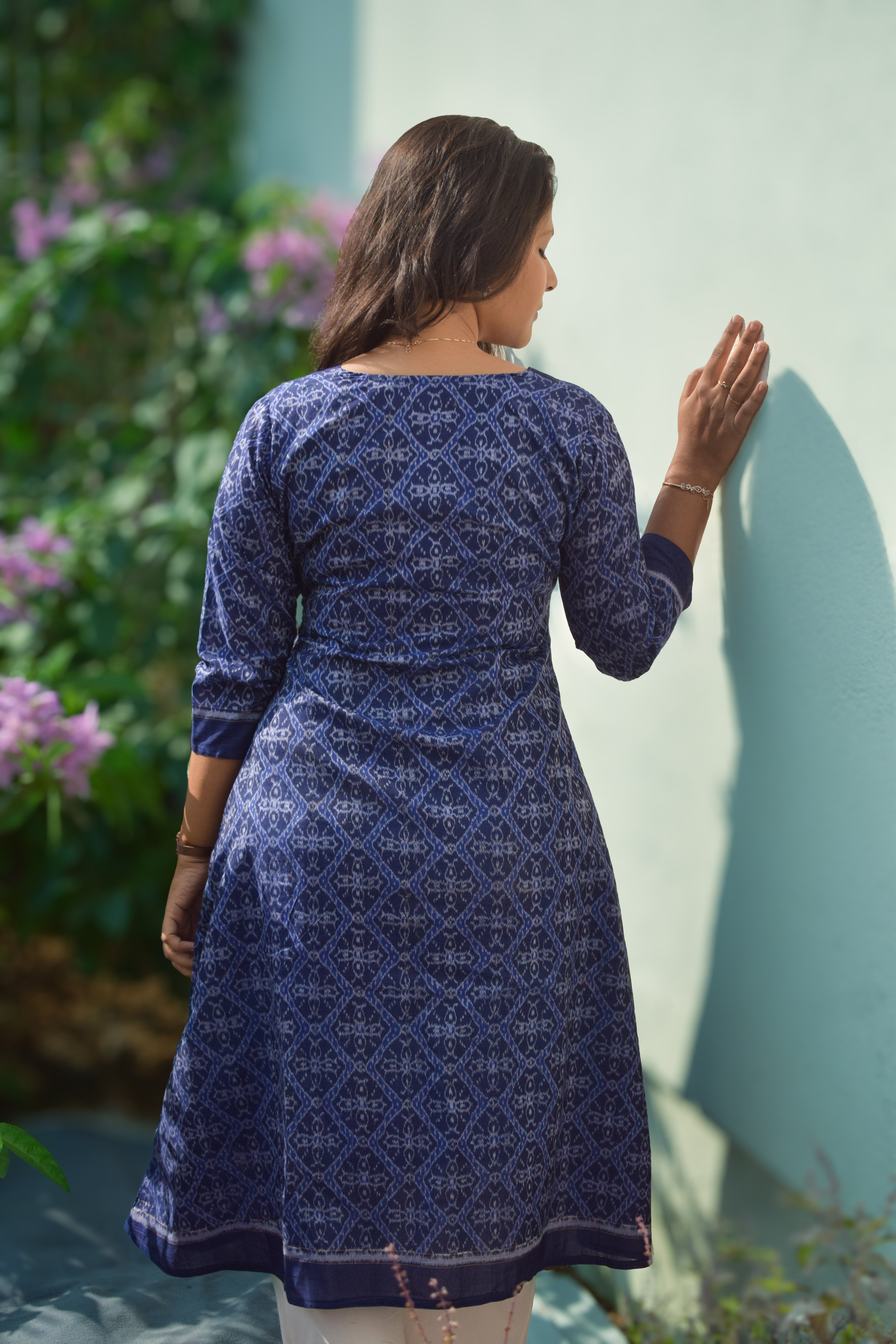 Leher Sambalpuri Ikkat Handloom A-Line kurti