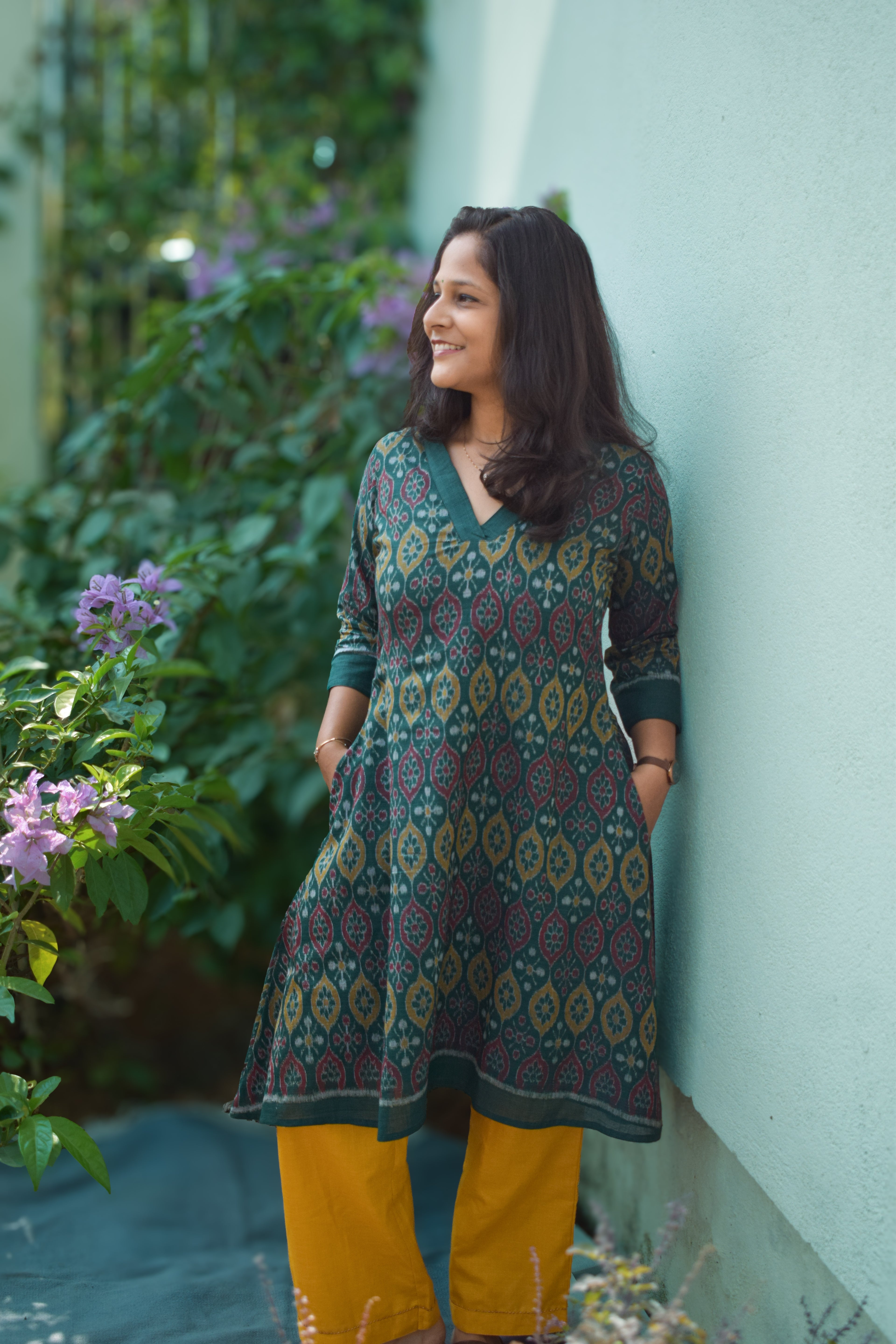 Lata Sambalpuri Handloom A-line Kurti