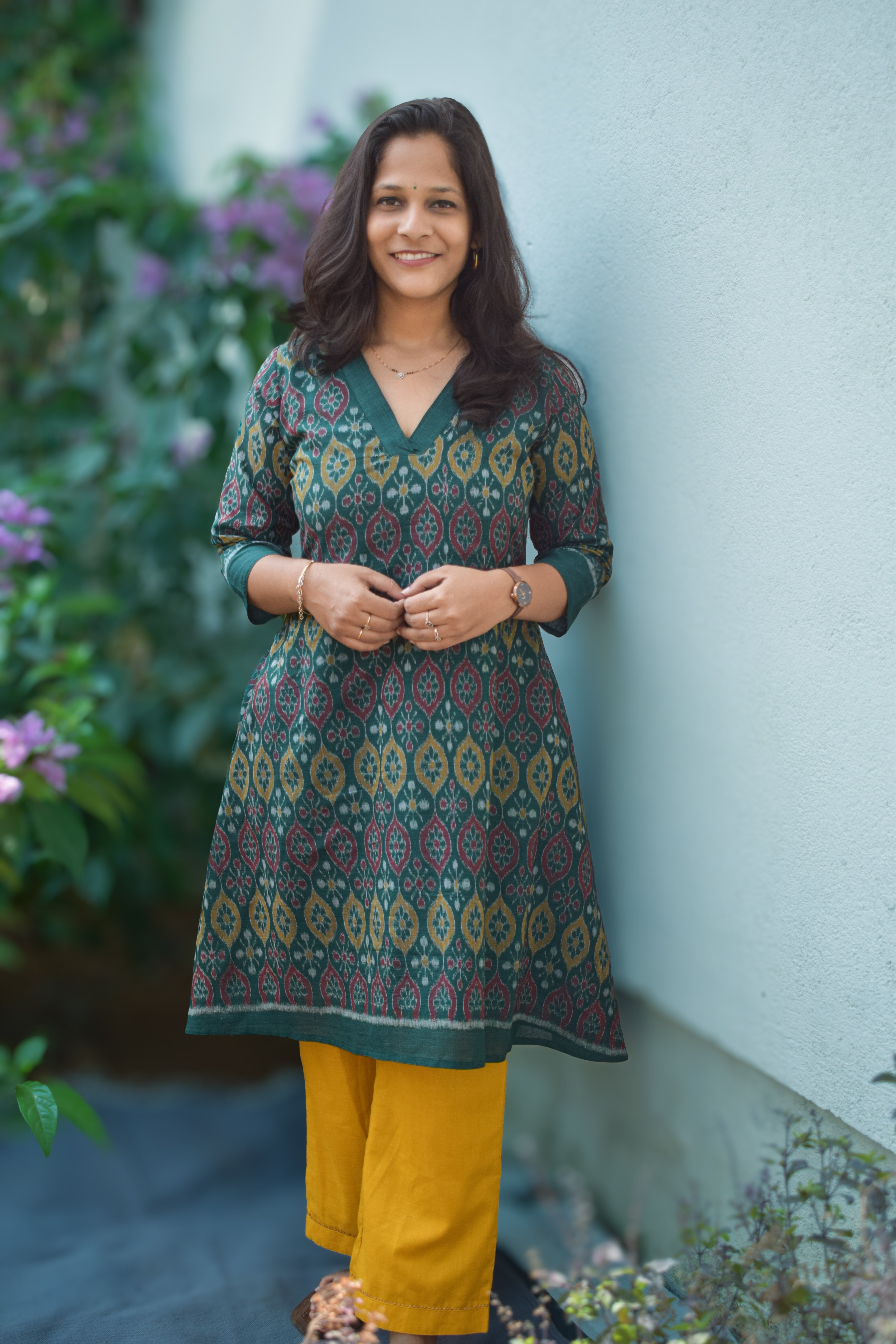Lata Sambalpuri Ikkat Handloom A-line Kurti