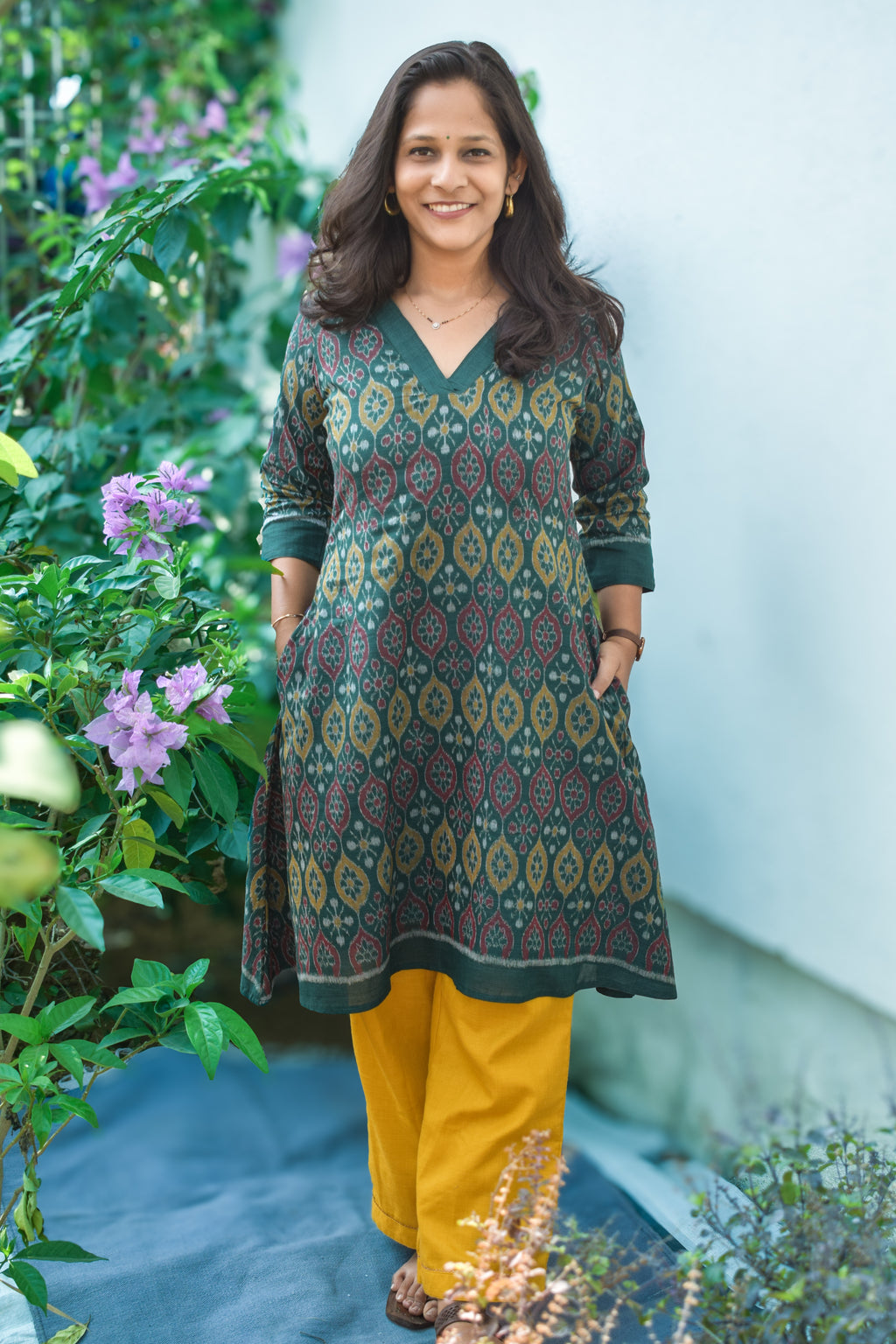 Lata Sambalpuri Handloom A-line Kurti