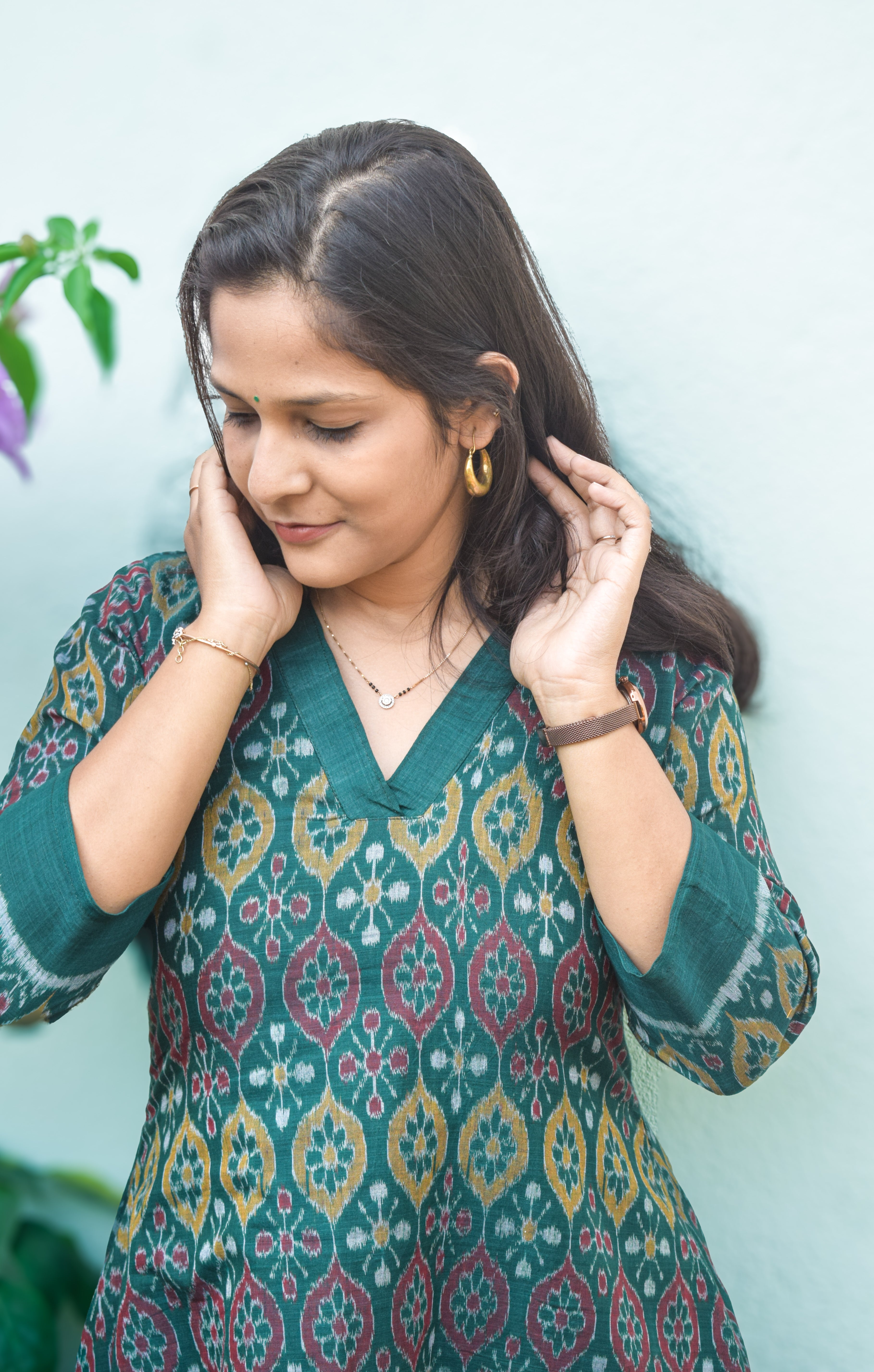 Lata Sambalpuri Ikkat Handloom A-line Kurti