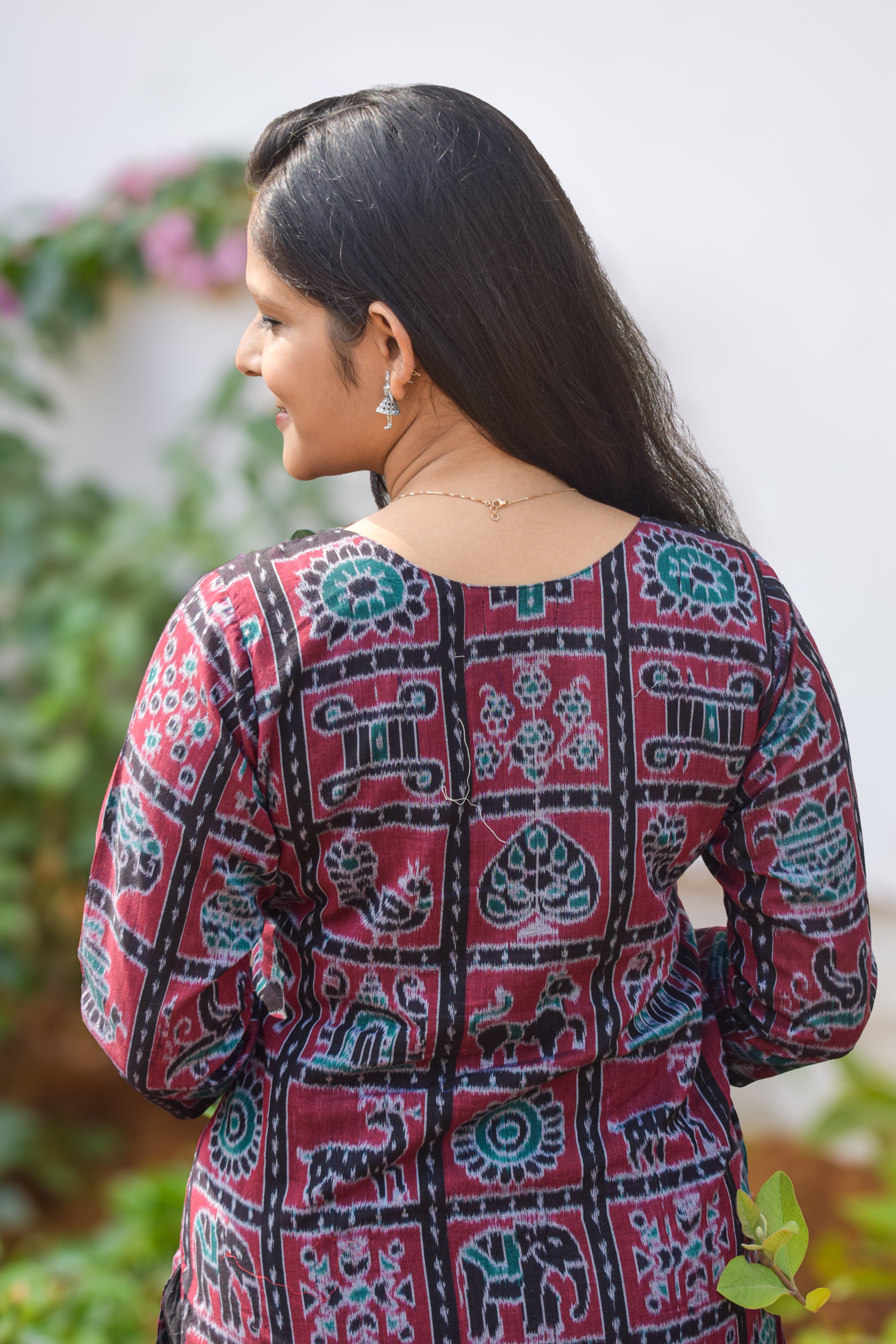 Navya Red Black Sambalpuri Handloom Nabakothi Kurti