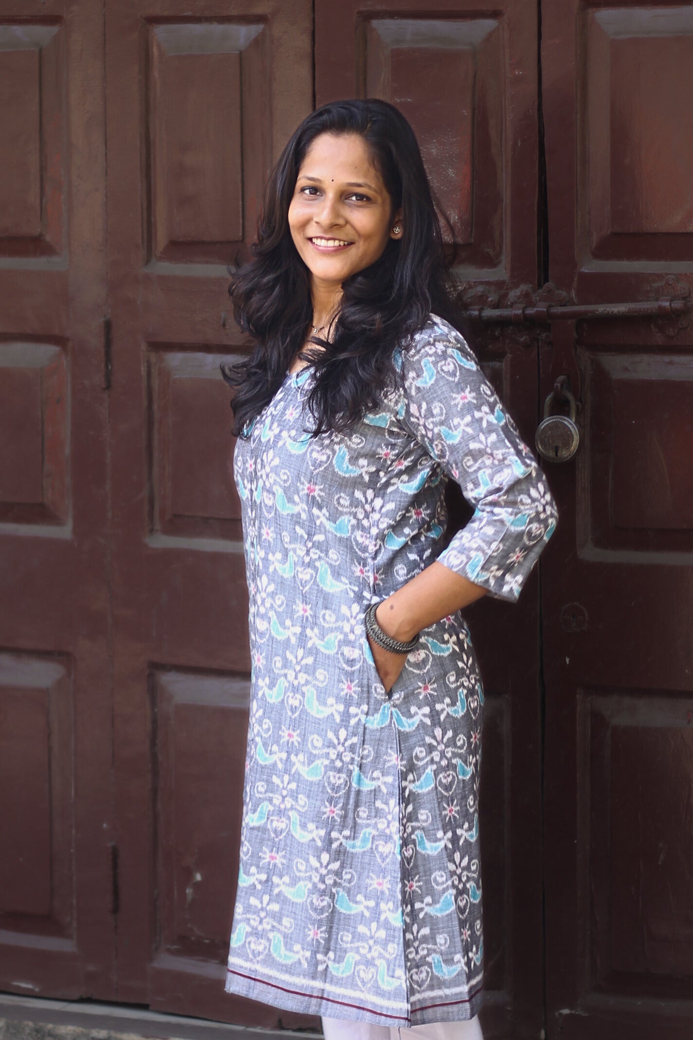 Pakhi Ikkat Handloom A-line Kurti