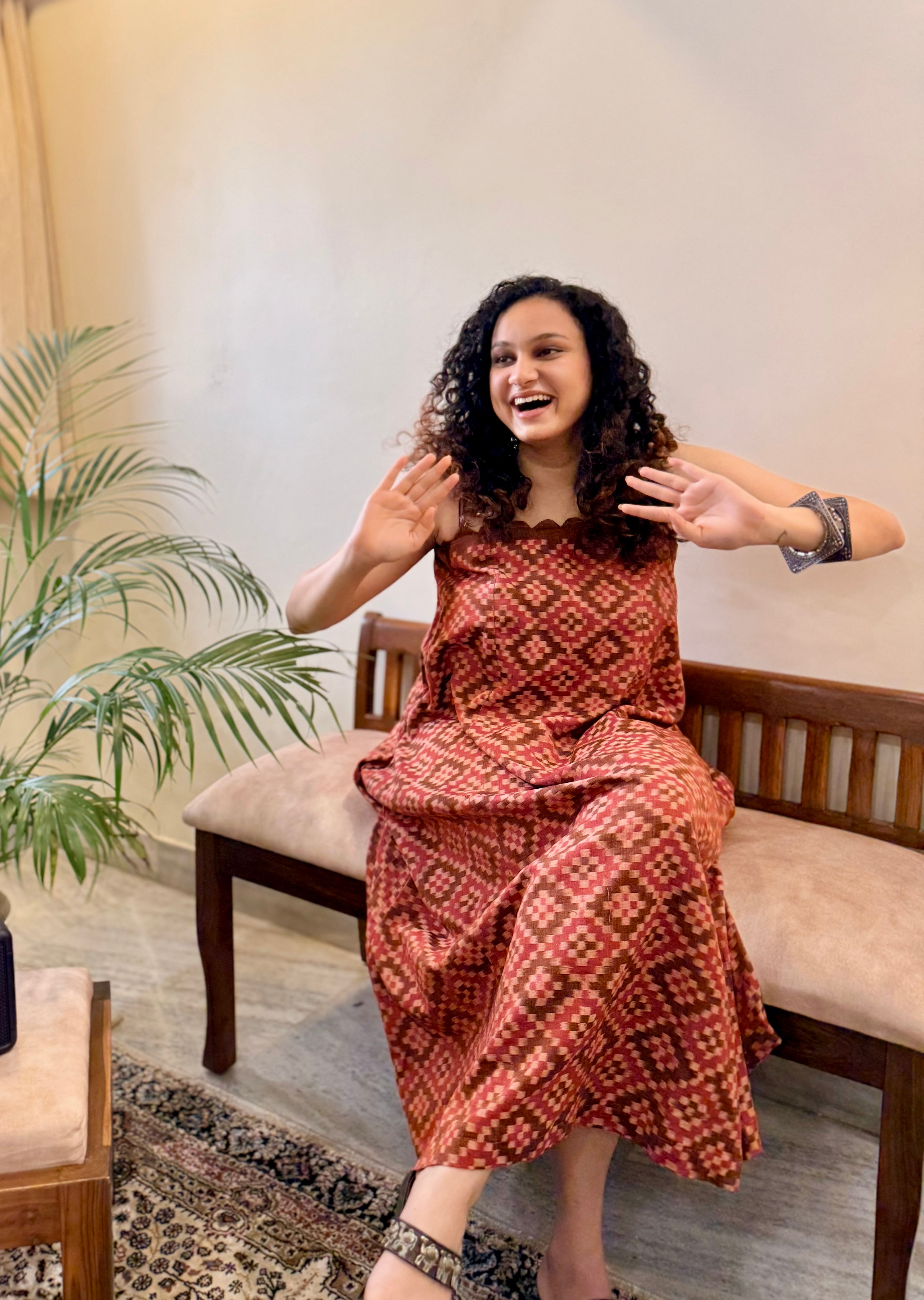 Sarsatiya Mousse Sambalpuri Handloom Dress
