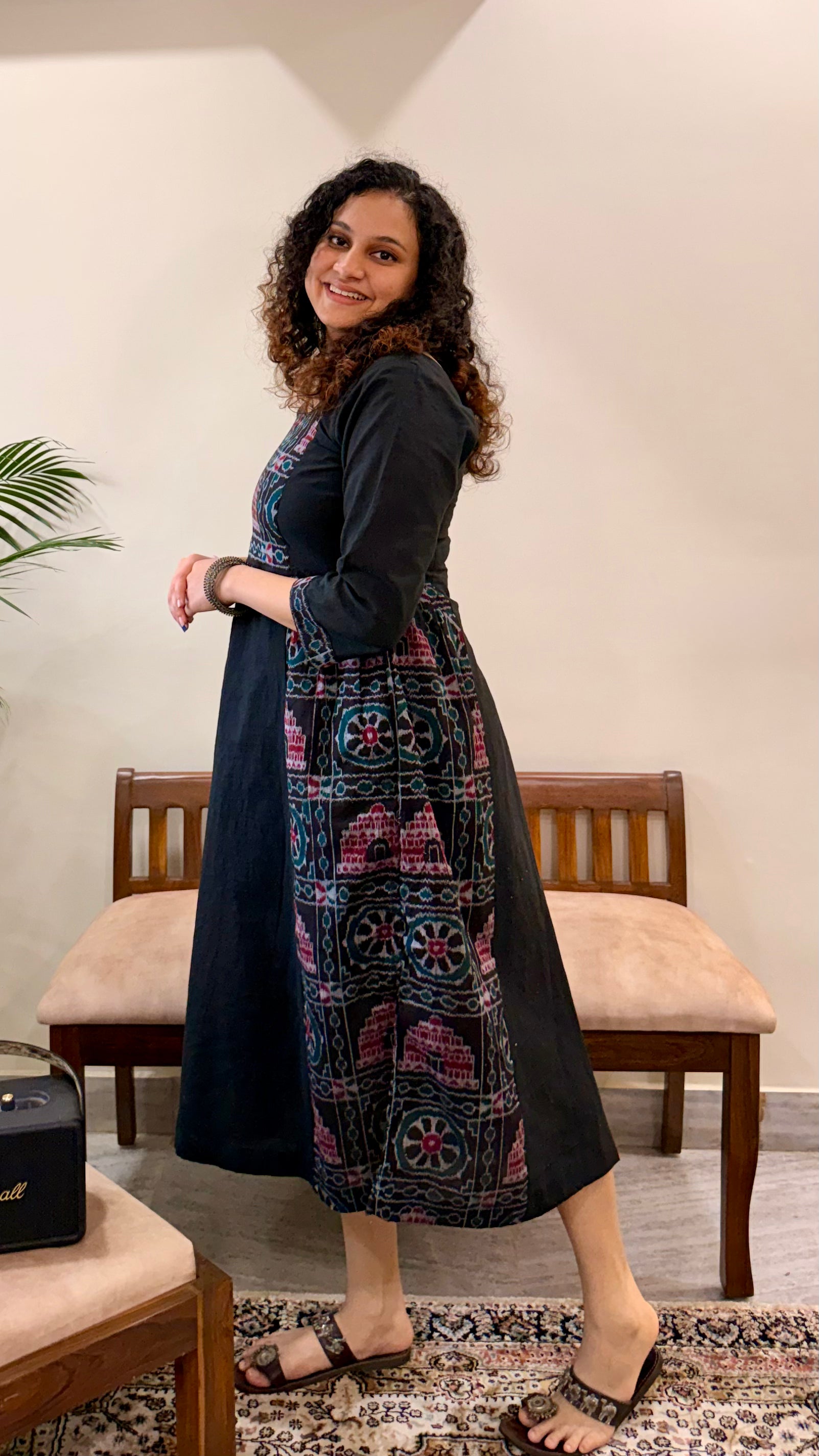 Chandrabhaga Sambalpuri and Mul Cotton Kurta Dress
