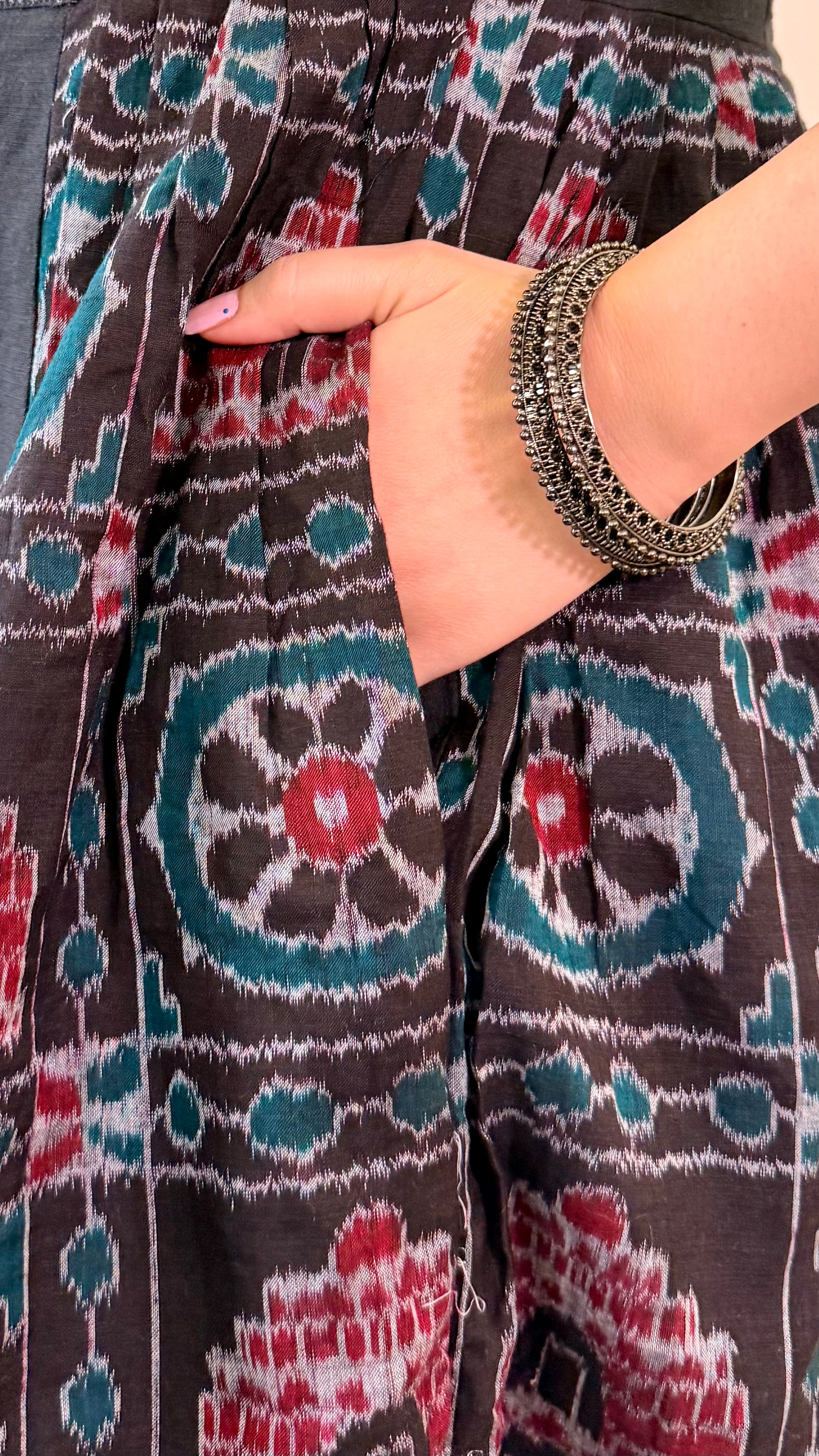 Chandrabhaga Sambalpuri and Mul Cotton Kurta Dress