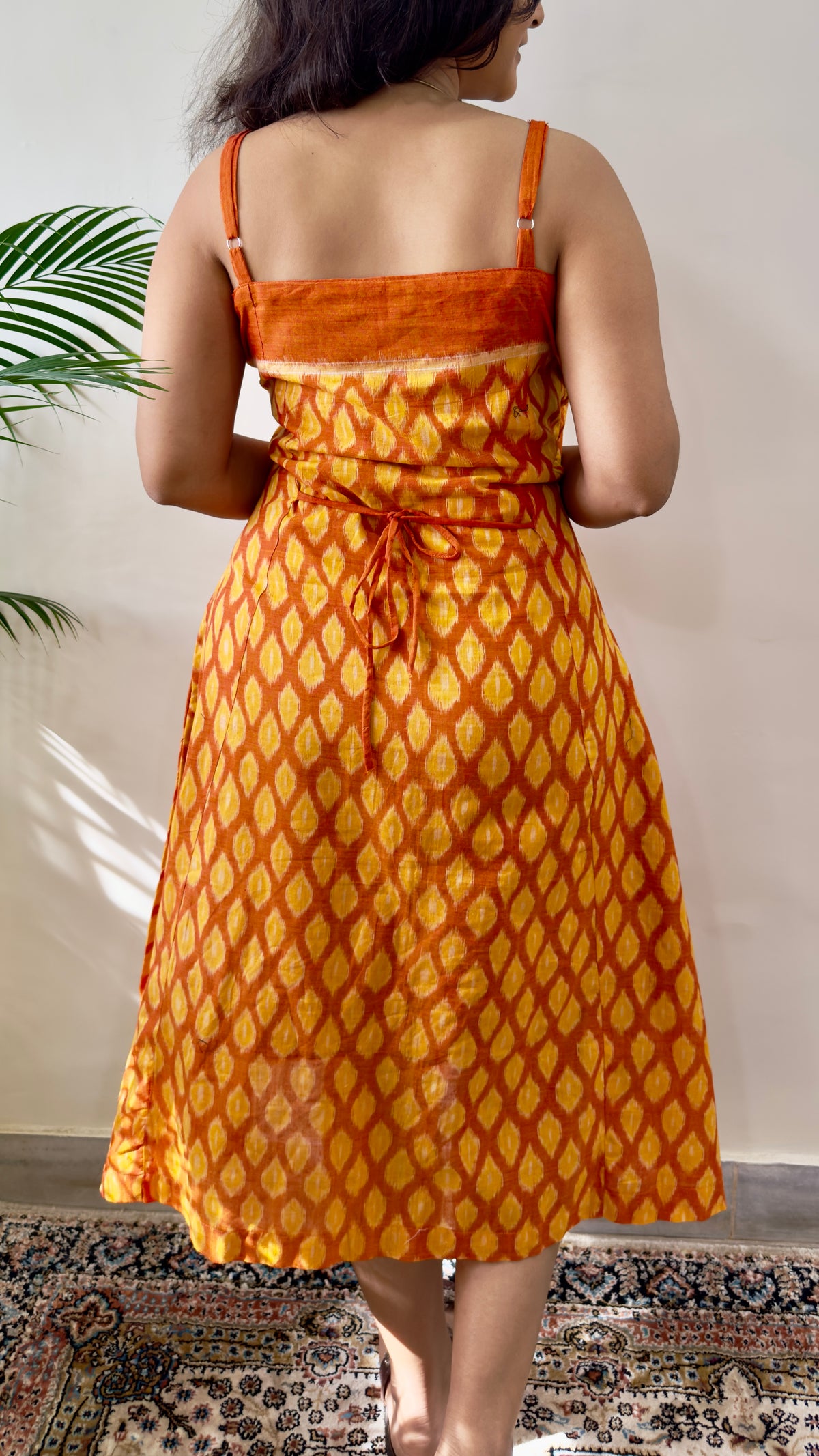 Peeli Dhoop Sambalpuri Handloom Scallops Dress