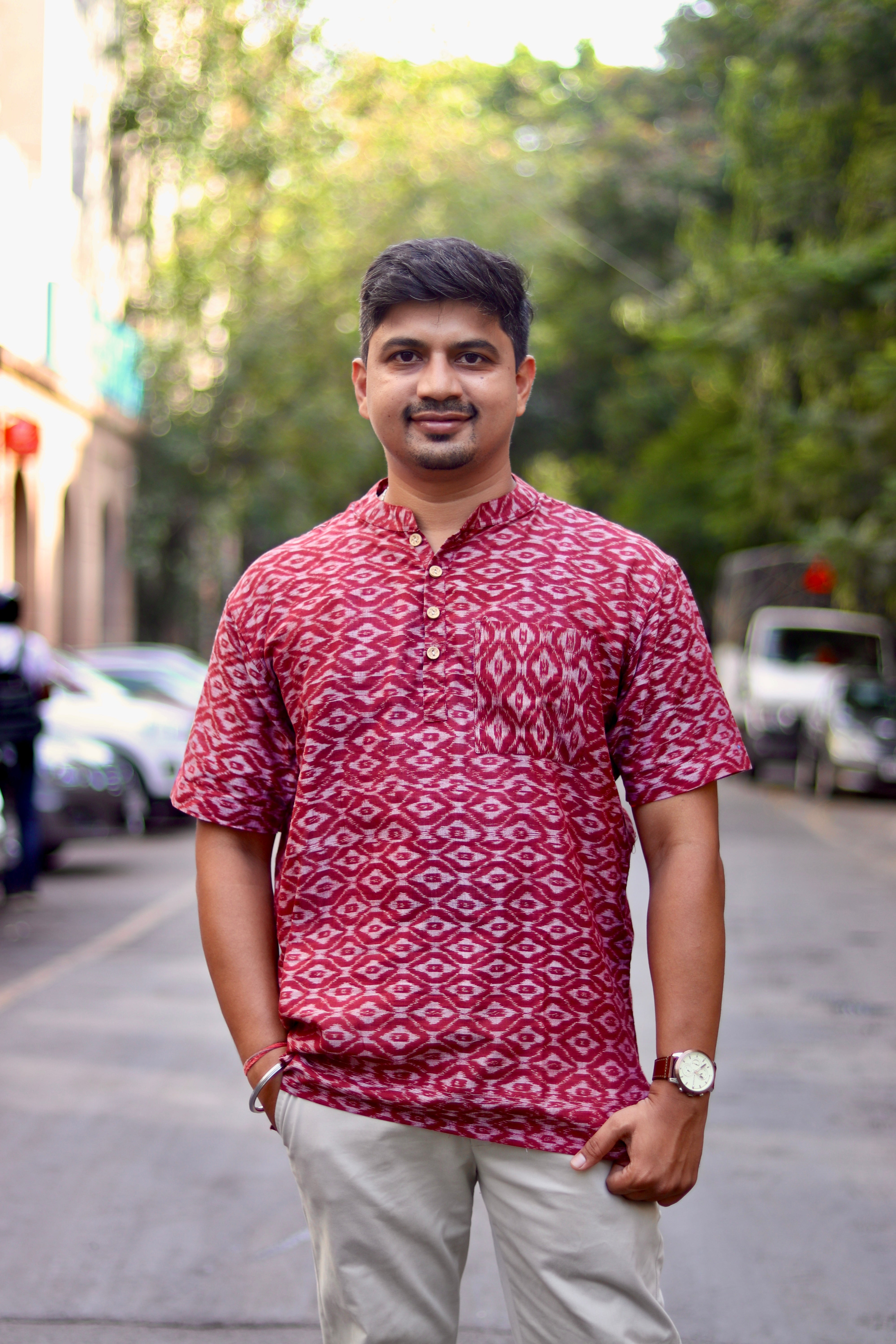 Shaam Gulabi Sambalpuri Handloom kurta