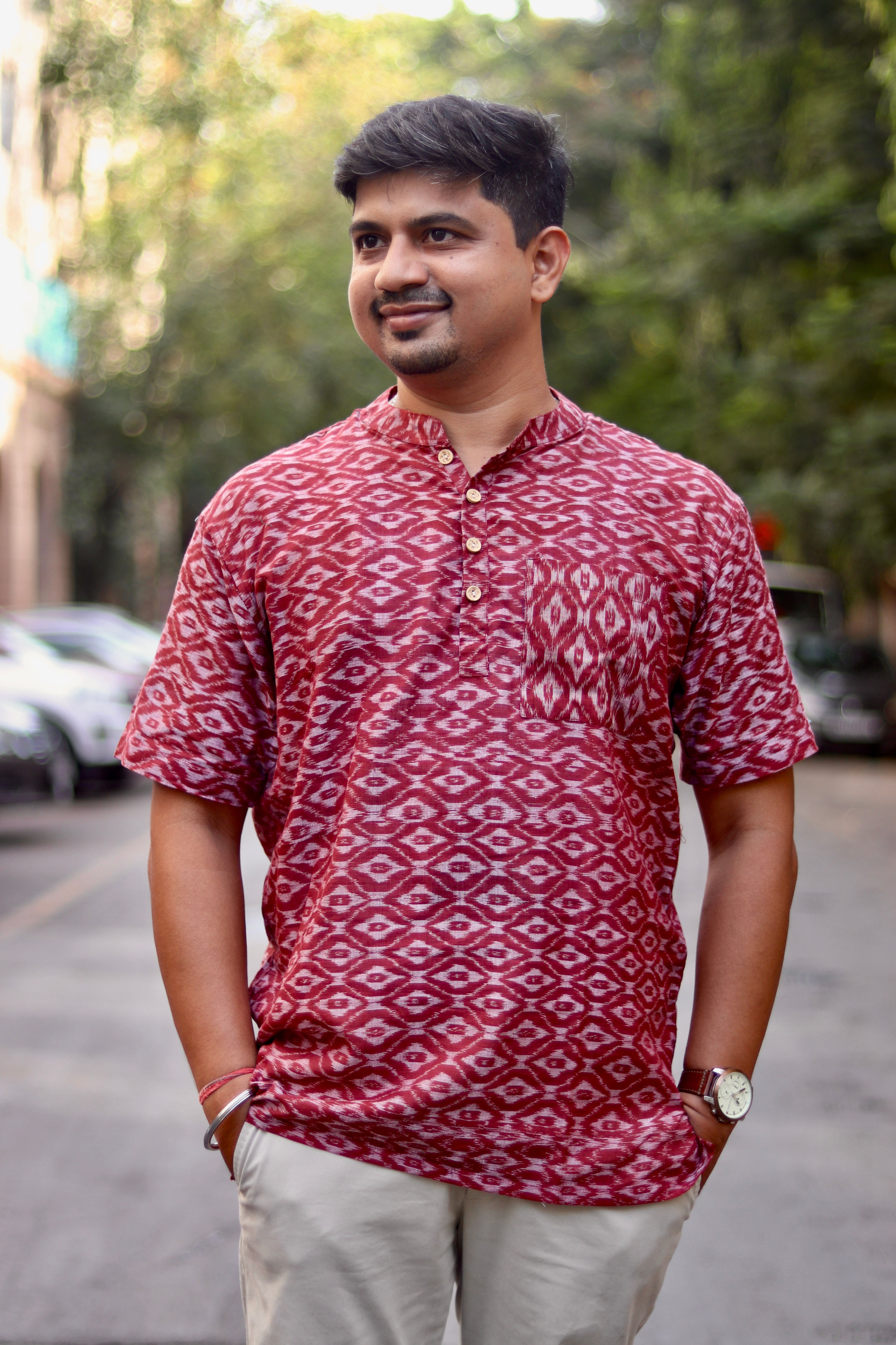 Shaam Gulabi Sambalpuri Handloom kurta