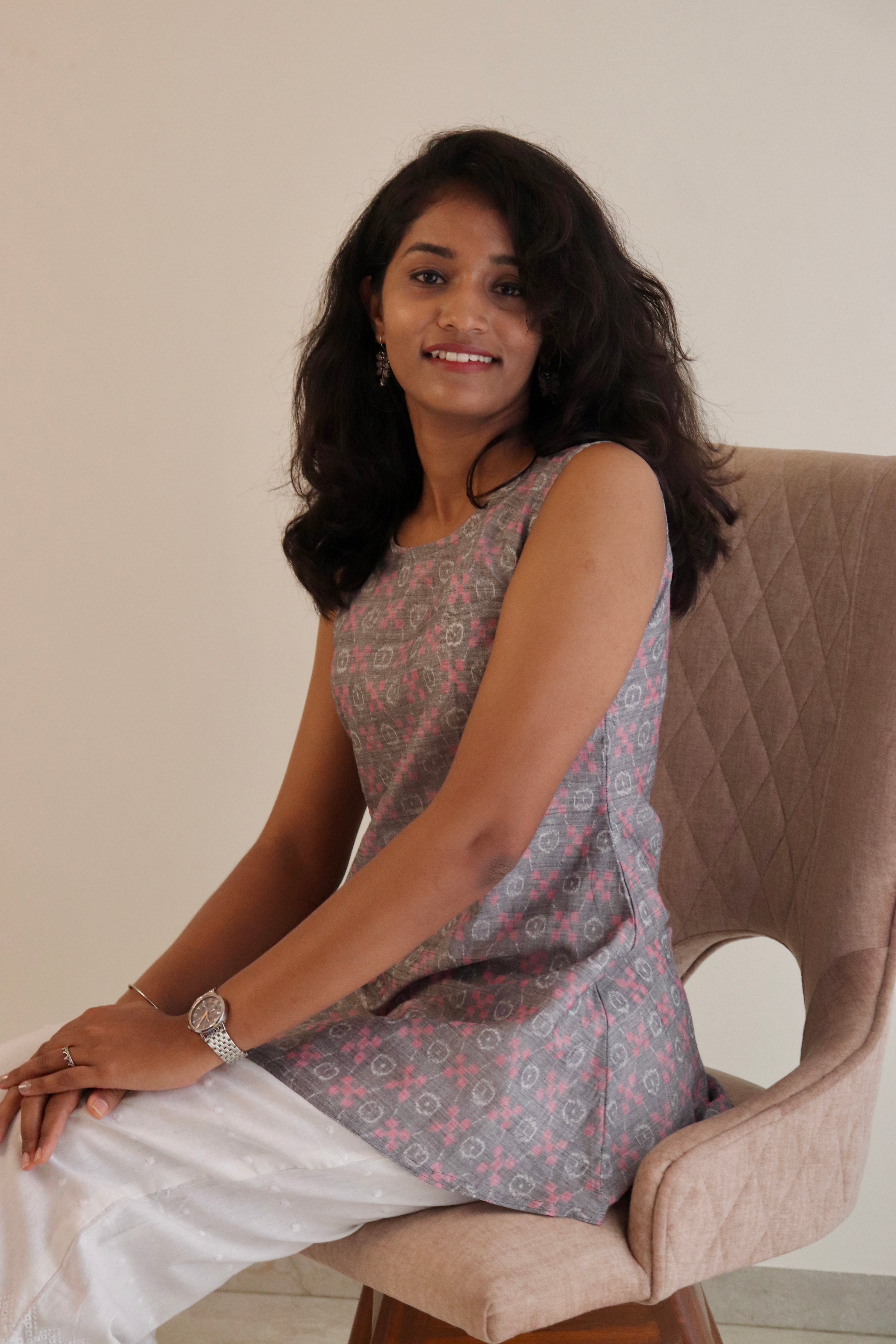 Ira Sambalpuri Double Ikkat Handloom Short A-line Kurti