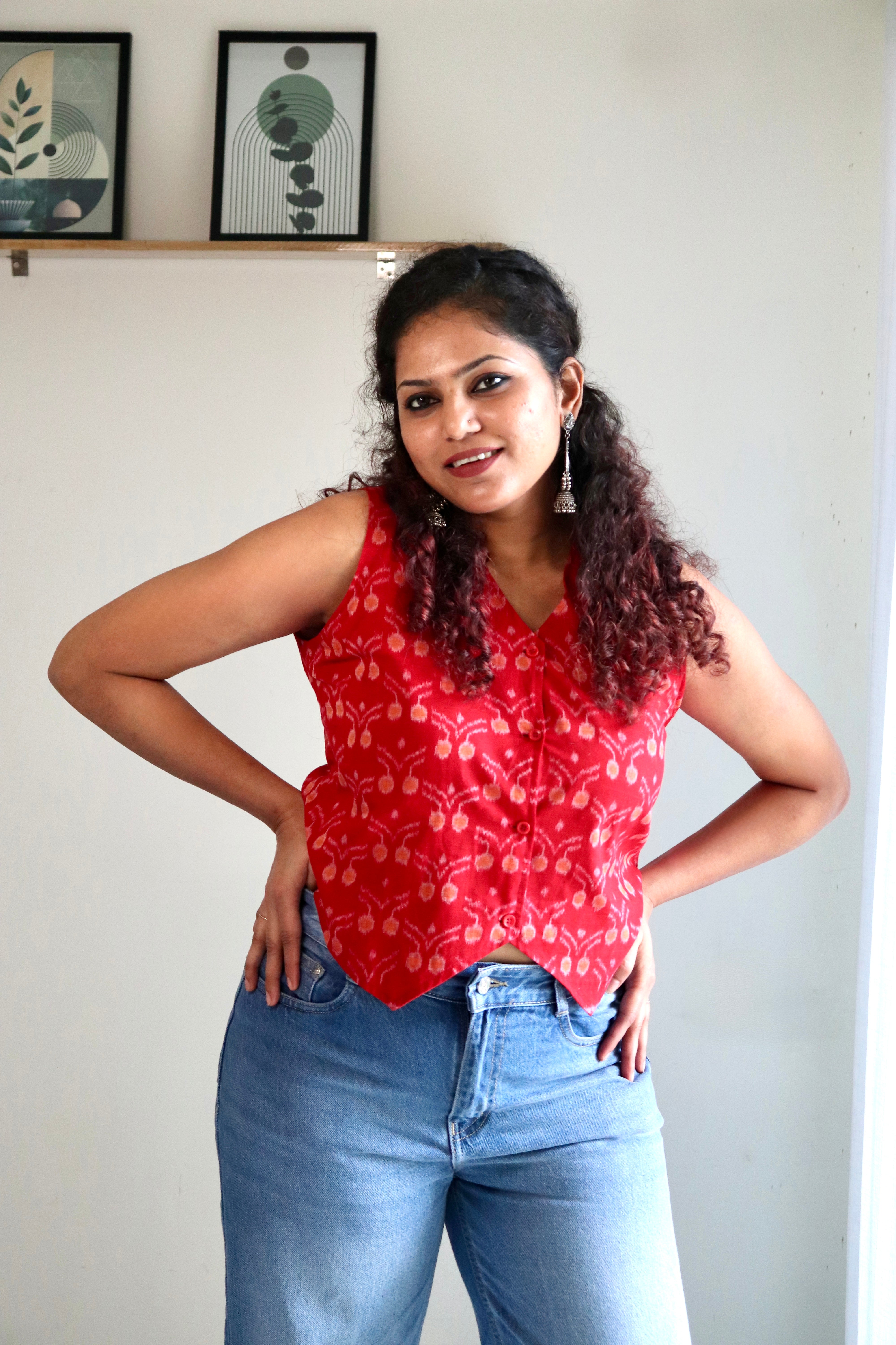 Nysa Sambalpuri Ikkat Handloom Vest