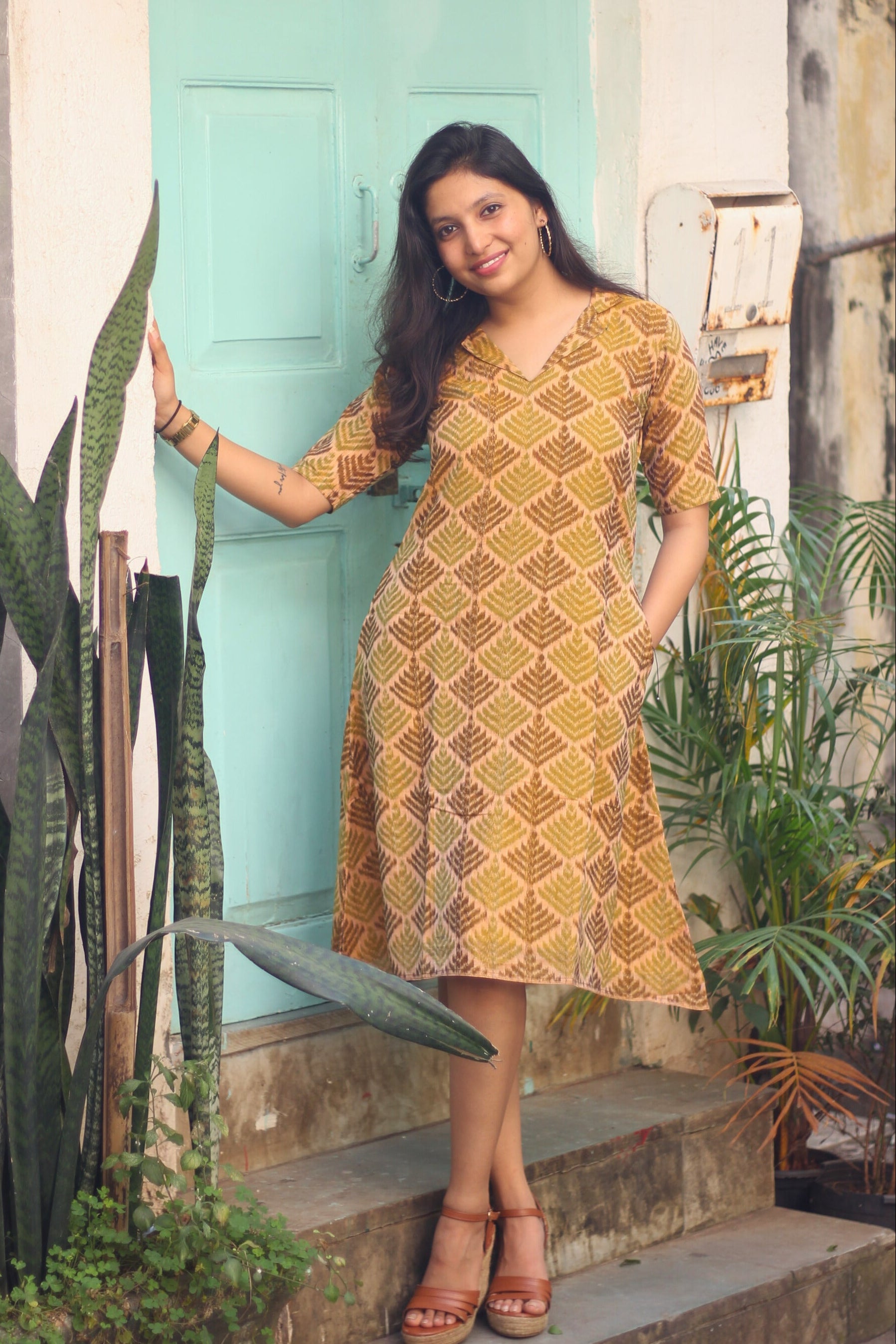 Noor Ikkat Handloom Dress