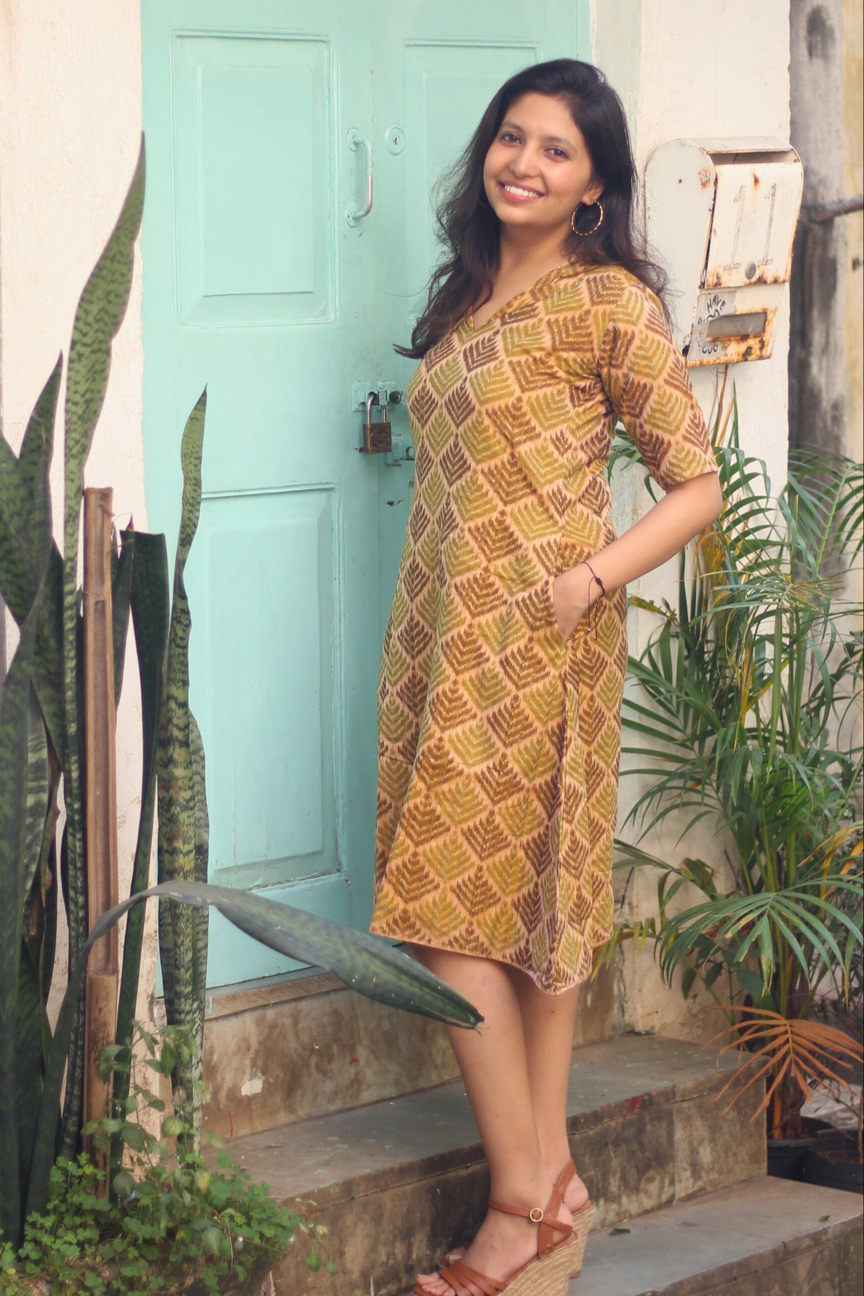 Noor Ikkat Handloom Dress