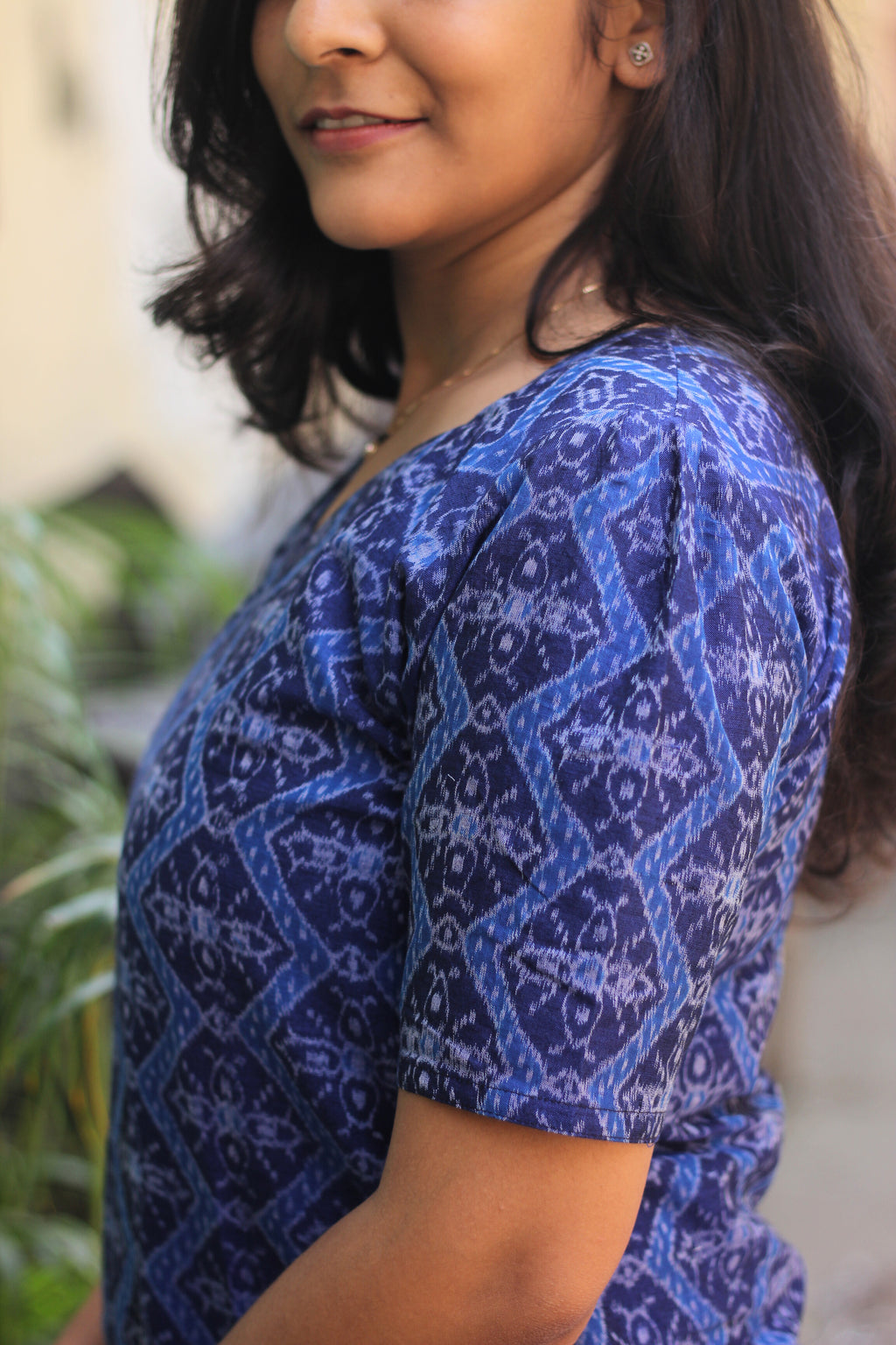 Neel Ikkat Handloom Straight Kurti