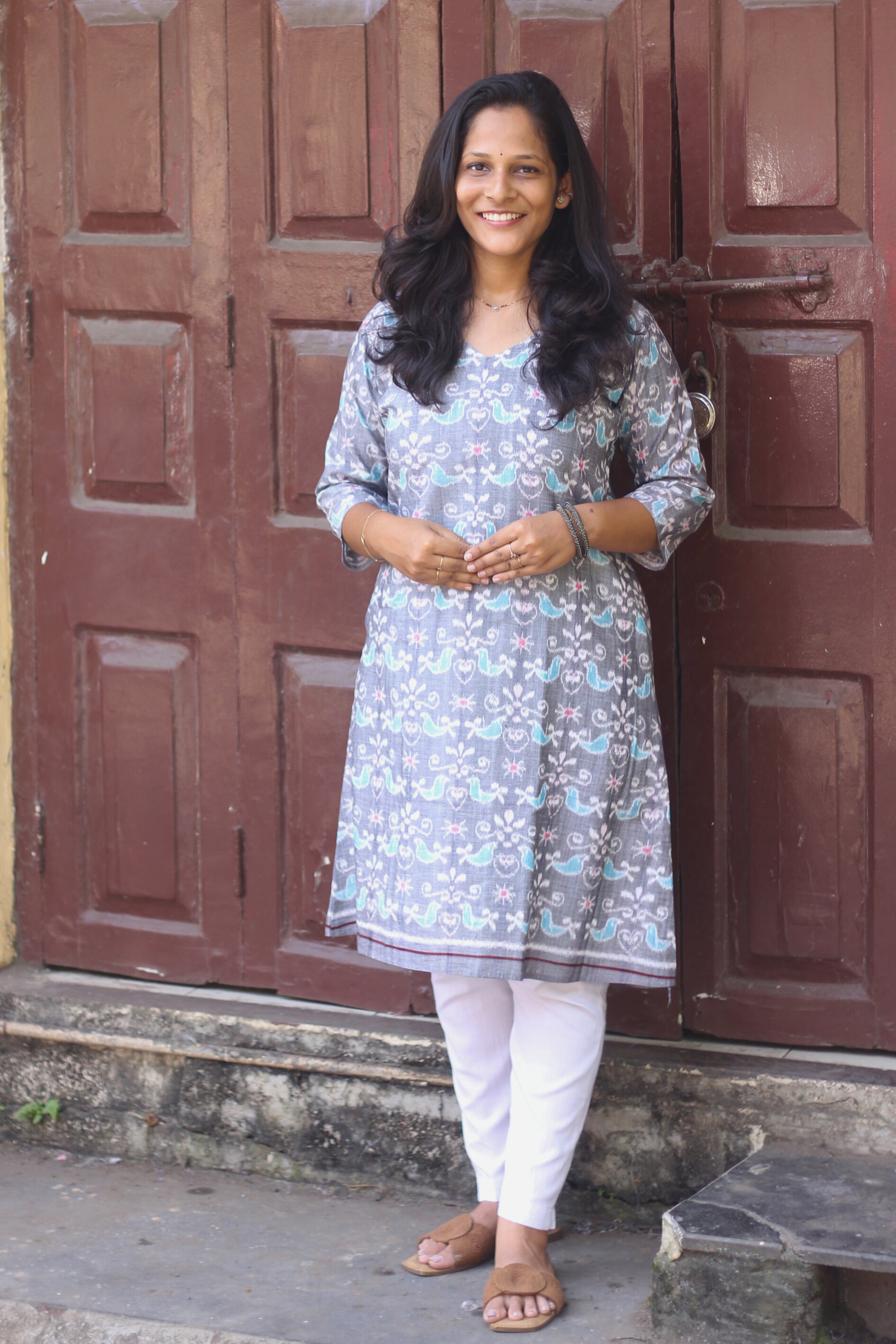 Pakhi Sambalpuri Ikkat Handloom A-line Kurti